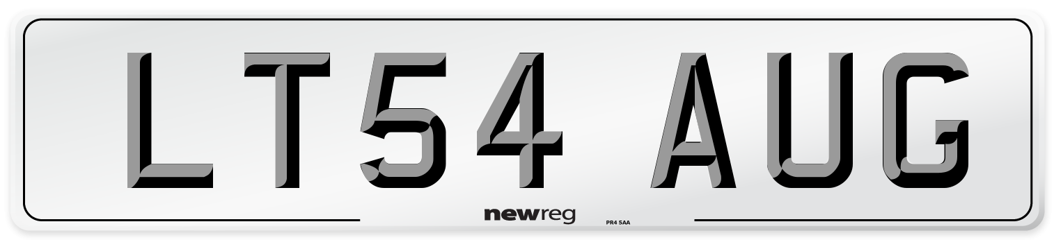 LT54 AUG Number Plate from New Reg